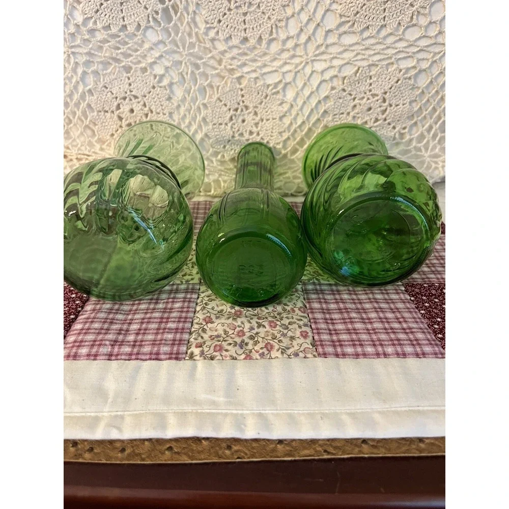 Emerald Green Glass Vase Set 3 Pieces Wedding Vases